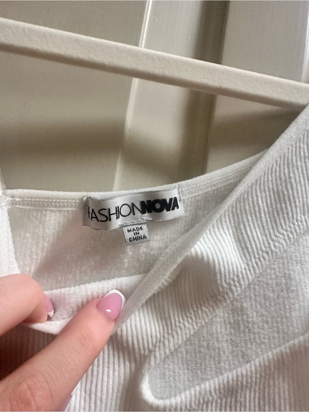 Fashion Nova White One-Shoulder Ribbed Cutout Bodysuit - Picture 2 of 5
